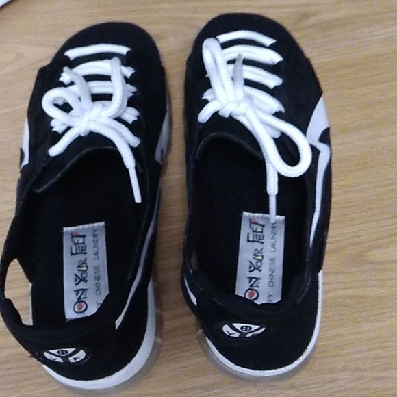 On Your Feet White Peep Toe Tennis Shoe - Picture 5 of 7